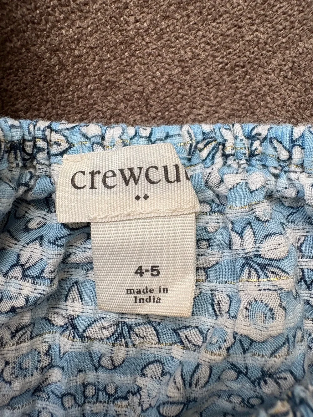 Crewcuts Blue Floral Peplum Top